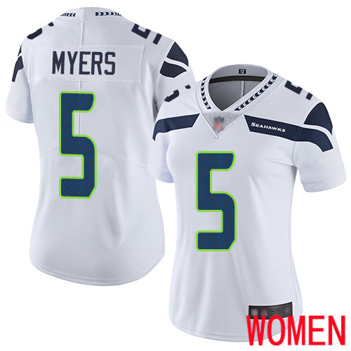 Seattle Seahawks Limited White Women Jason Myers Road Jersey NFL Football #5 Vapor Untouchable->women nfl jersey->Women Jersey